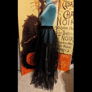 Glorious sheer hi-low gothic maxi skirt